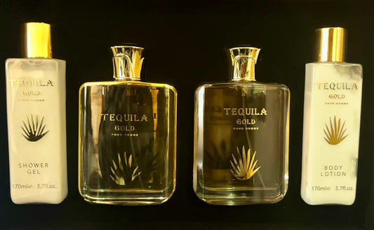 Bharara Tequila Gold Bath & Body Eau De Parfum 4 Pc Gift Set For Men