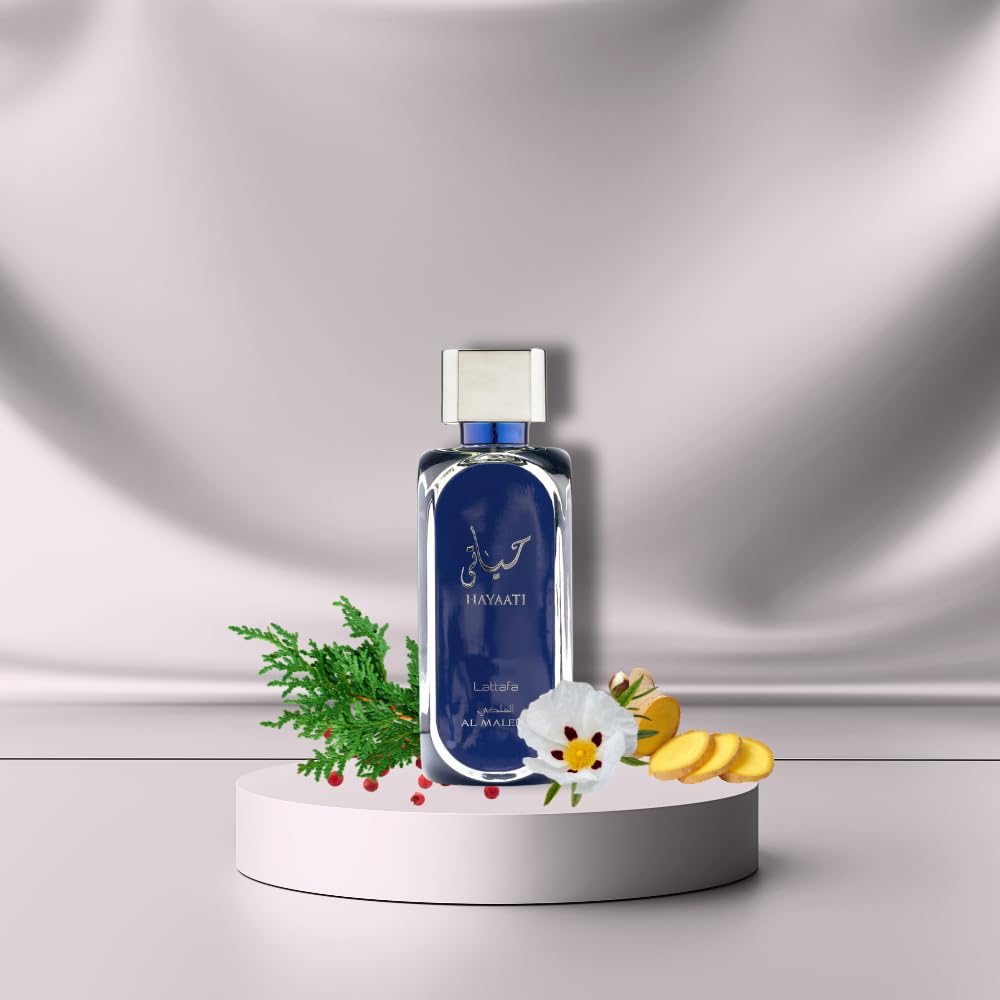 Lattafa Hayaati Al Maleky Eau de Parfum Spray for Men, 3.4 Ounce