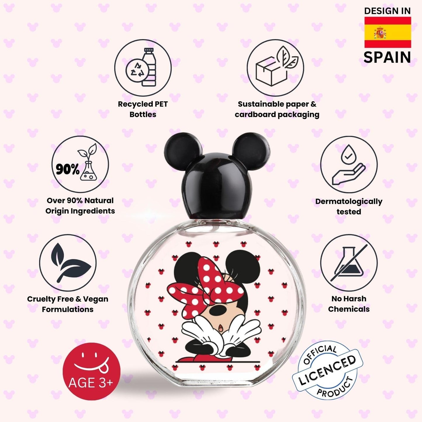 Disney Minnie Mouse Eau De Toilette Natural Spray 100ml