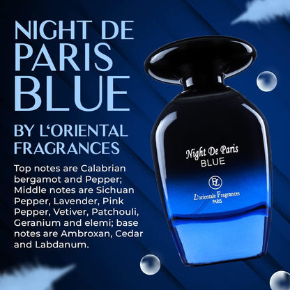 Night de Paris Blue By Lorientale Fragrances Eau de Parfum 3.4 oz Unisex