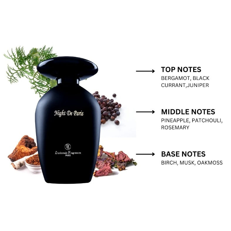 Night De Paris Black By Lorientale Fragrances Eau De Parfum Spray 3.3 oz Unisex