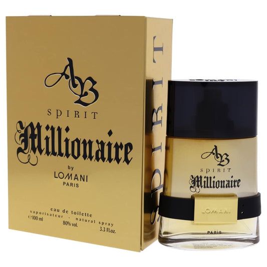 Lomani Ab Spirit Millionaire Eau De Toilette Spray for Men, Gold , 3.3 Ounce