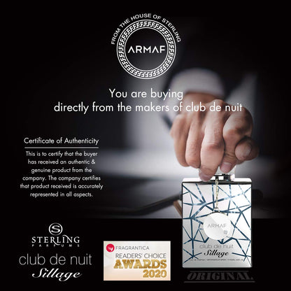 Armaf Club De Nuit Sillage For Unisex Eau de Parfum Spray, 3.6 Ounce